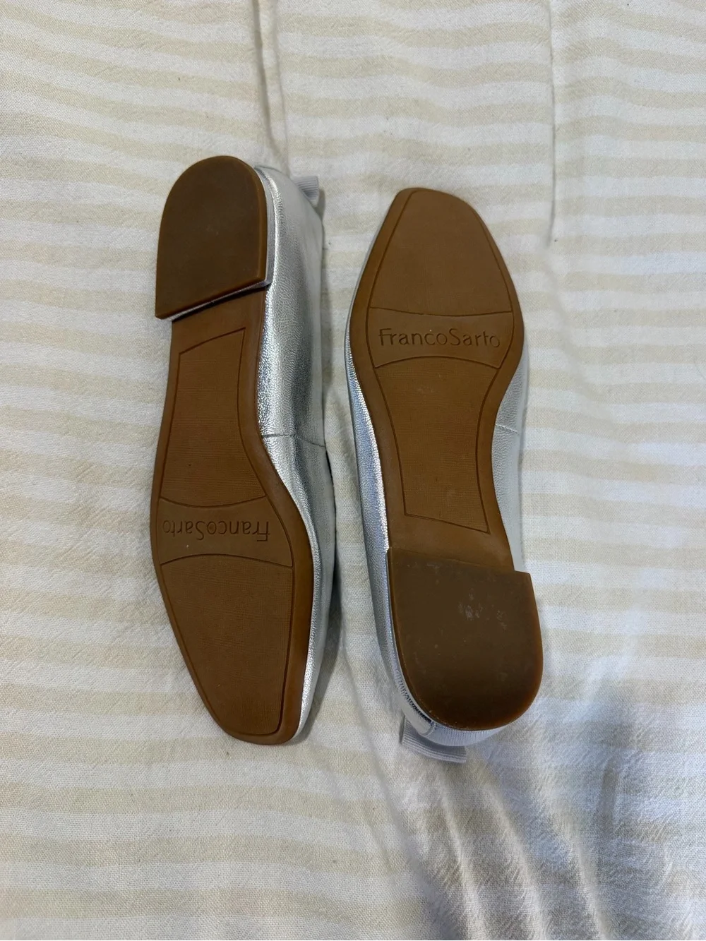 Franco Sarto Silver Metallic Ballet Flats